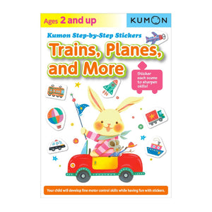 KUMON Step-by-Step Stickers: Trains, Planes, and More