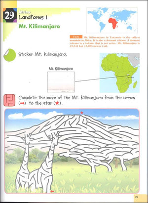 KUMON World Geography K & Up Sticker Activity Book